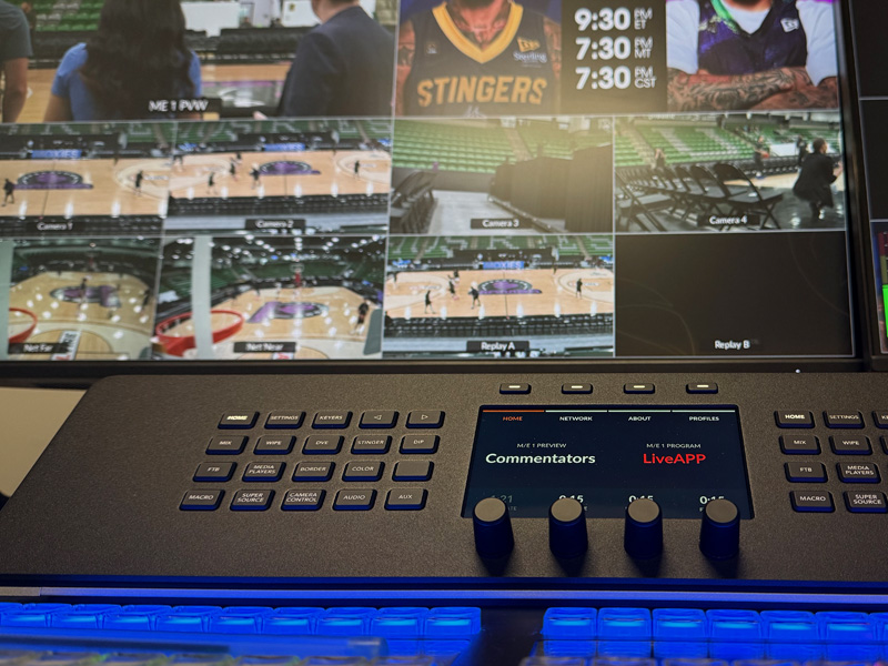 Switcher and multiviewer at a Mamba game